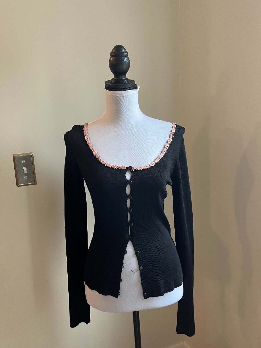 Vintage Betsey Johnson Cardigan, Size Medium